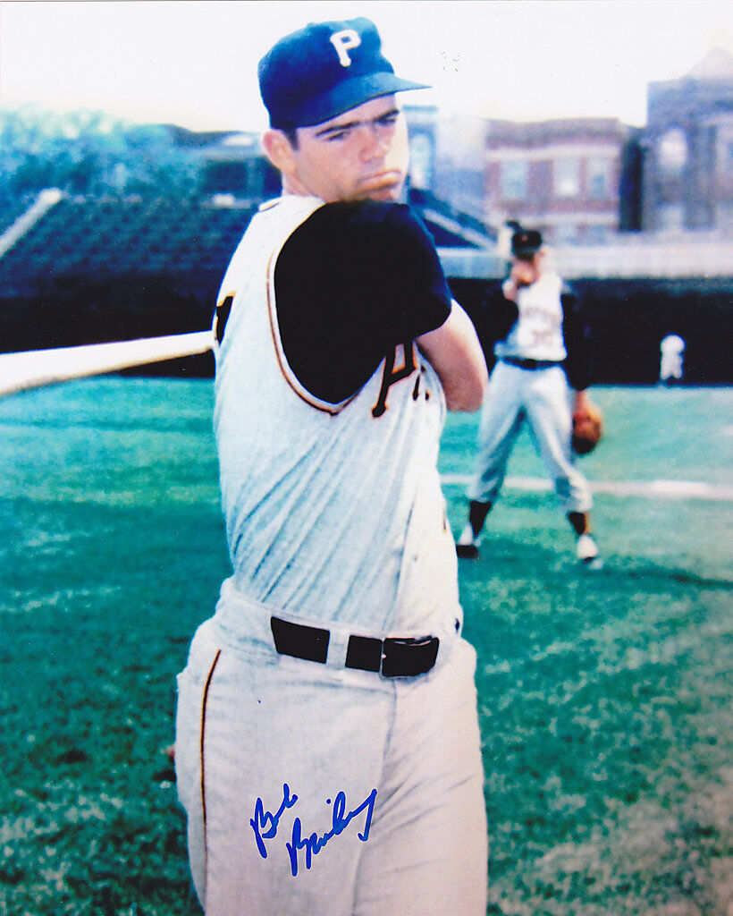 BOB BAILEY PITTSBURGH PIRATES ACTION SIGNED 8x10