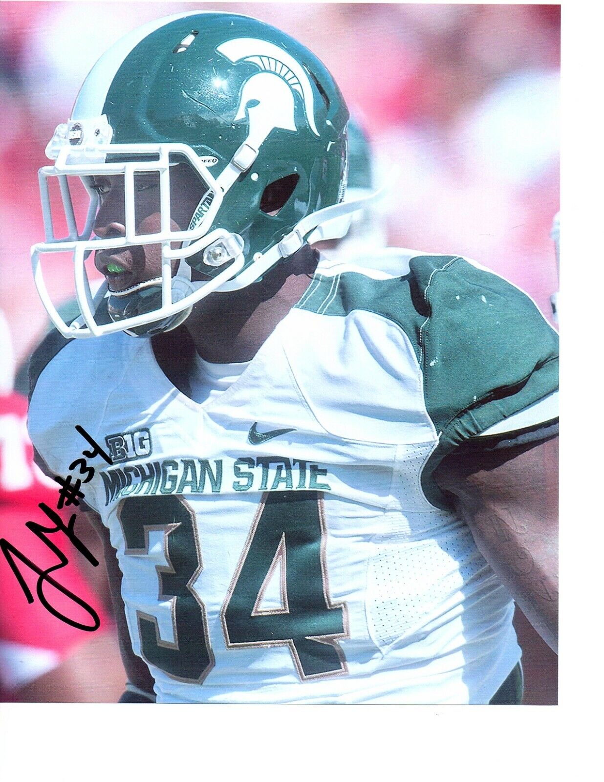 Taiwan Jones signed autograph 8x10 Photo Poster painting Michigan State Spartans football MSU c