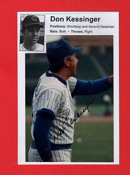 DON KESSINGER-CHICAGO CUBS AUTOGRAPHED 4X6 COLOR Photo Poster painting