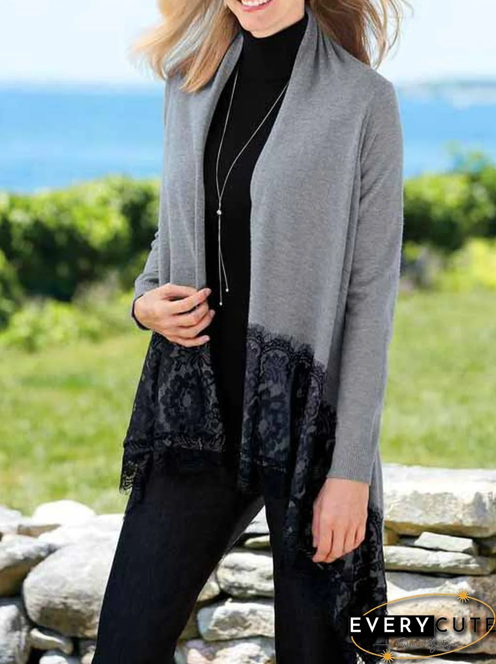 Plain Jersey Casual Loose Cardigan
