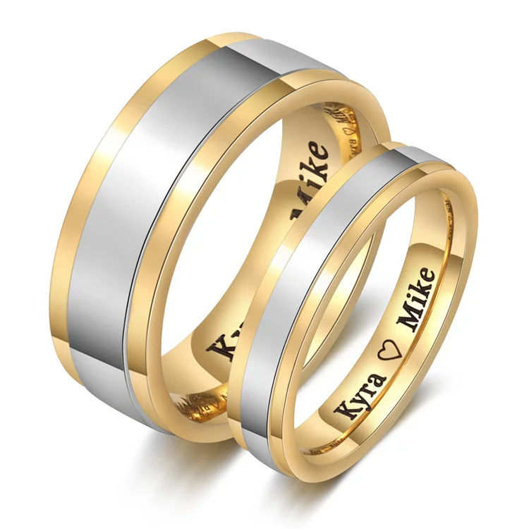 Couple Ring Personalized Love Message Matching Rings Gift for Couple Friends BBF