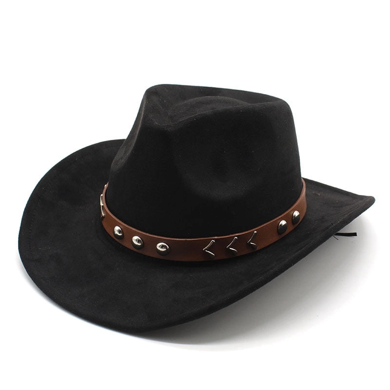 New Western Denim Faux Suede Jazz Hat Spring And Summer Felt Hat Accessories Popular Top Hat Fashion