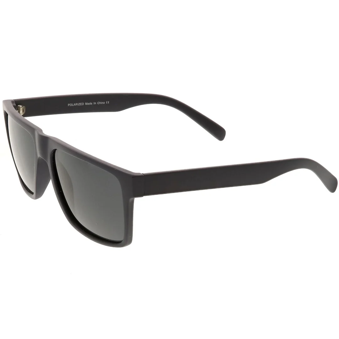 Premium Flat Top Horn Rimmed glasses Wide Arm Square Lens 54mm