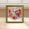Flowers and Birds DIY Special Shaped Drill Wooden Diamond Painting Tabletop Ornaments Kit with Photo Frame Desktop Diamond Art Kits Double-Sided Pattern for Adults/Beginners Home Decor