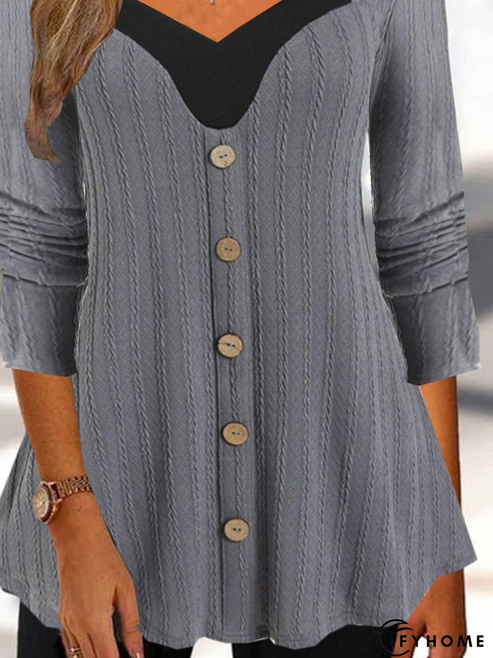 Casual Loose V Neck Top Tunic | IFYHOME