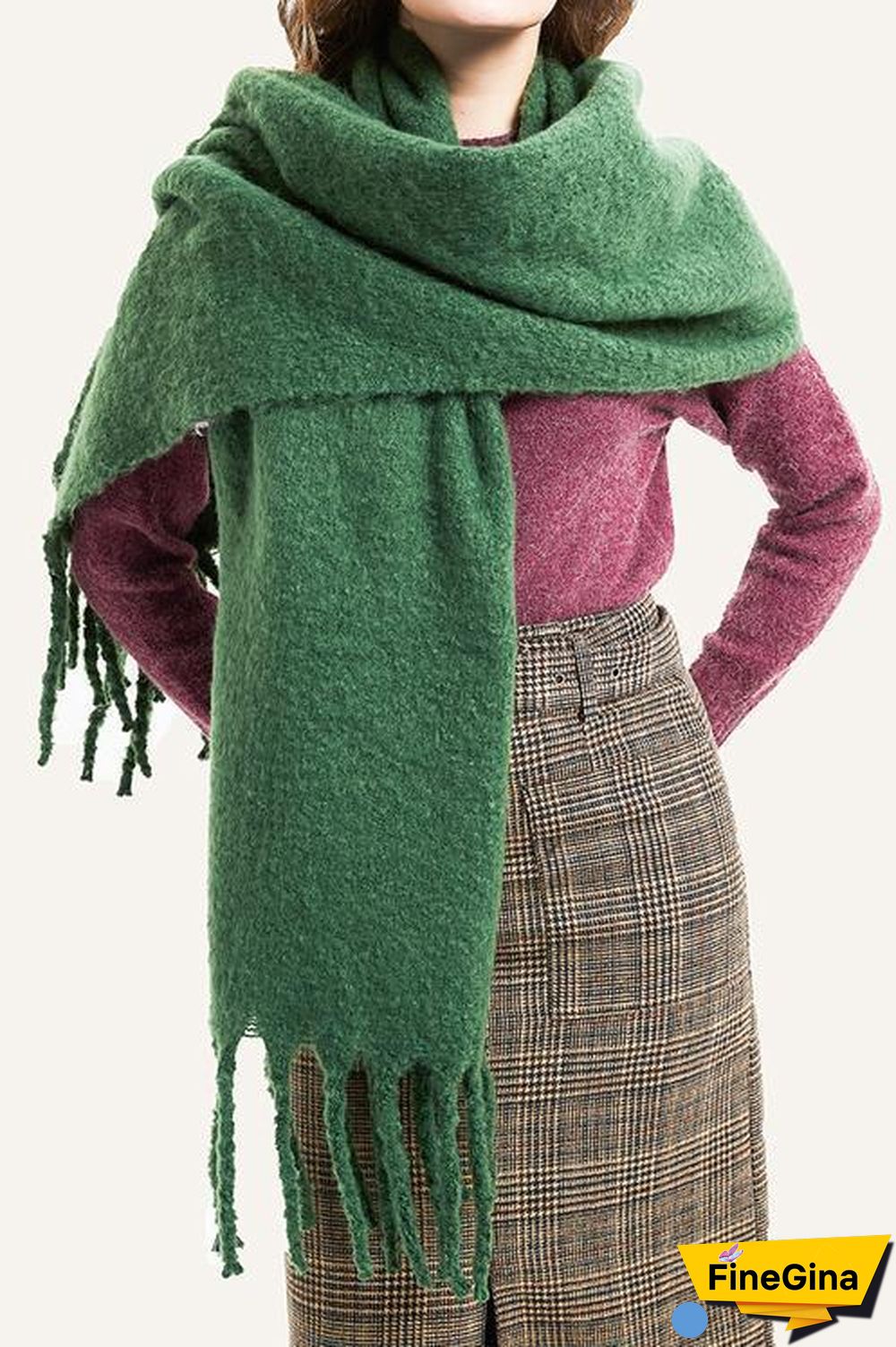 Solid Tassels Scarf