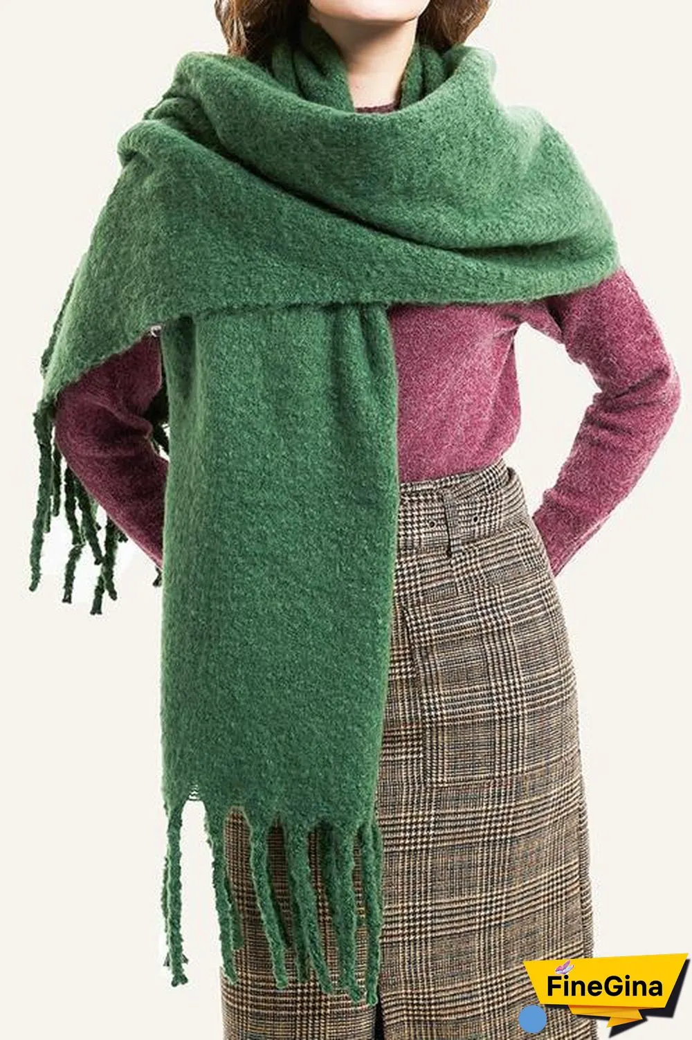 Solid Tassels Scarf