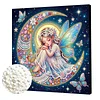 DIY Pearl Painting Moon Girl for Home Wall Decor with Frame(25x25cm)
