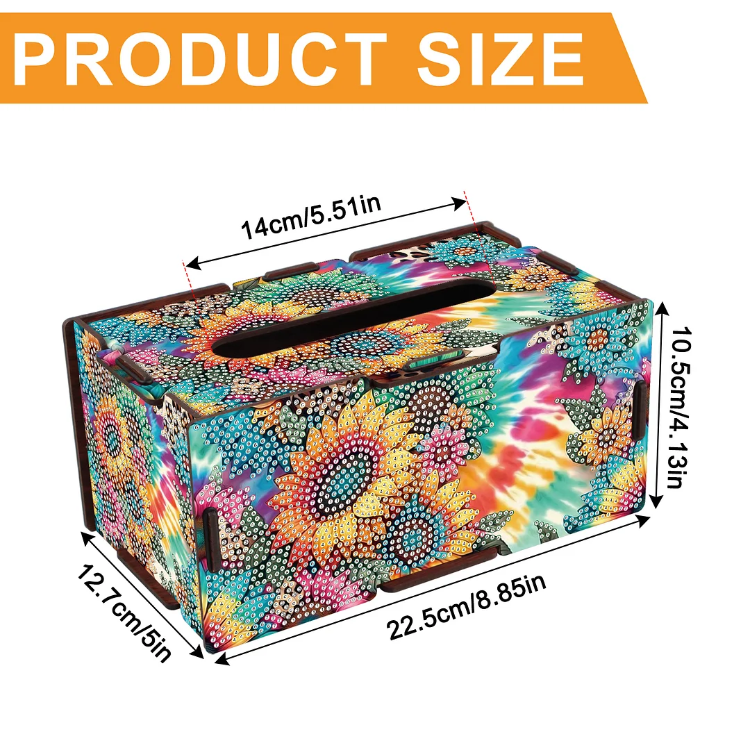 Wooden Diamond Painting Tissue Box for Home and Office Decoration (ZJH033)