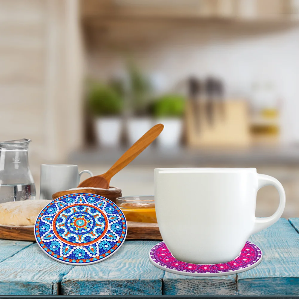 DIY Acrylic Diamond Coaster Set Cartoon Style (6 Piece Set 1 Rack)