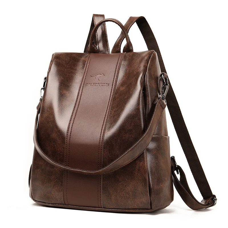 Soft Leather Backpack Large-capacity Simple Backpack