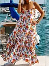 Condole Belt Floral Printed Maxi Dress