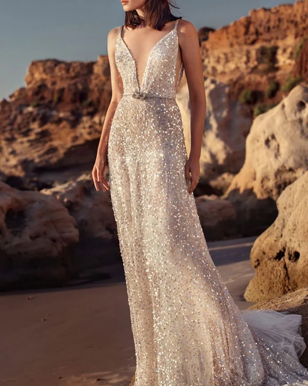 Women Sequined Fashion Glitter Dress S-2XL
