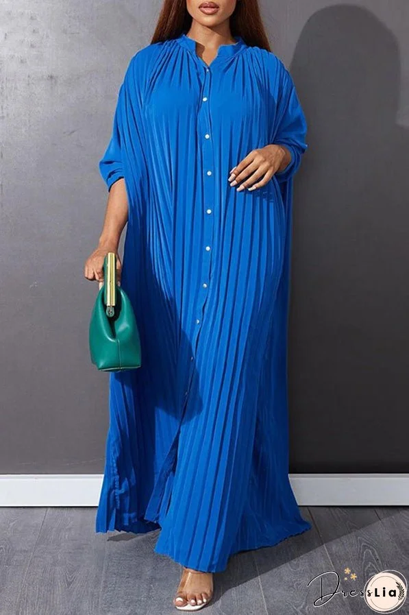 Trendy Pleated Smock Maxi Dress
