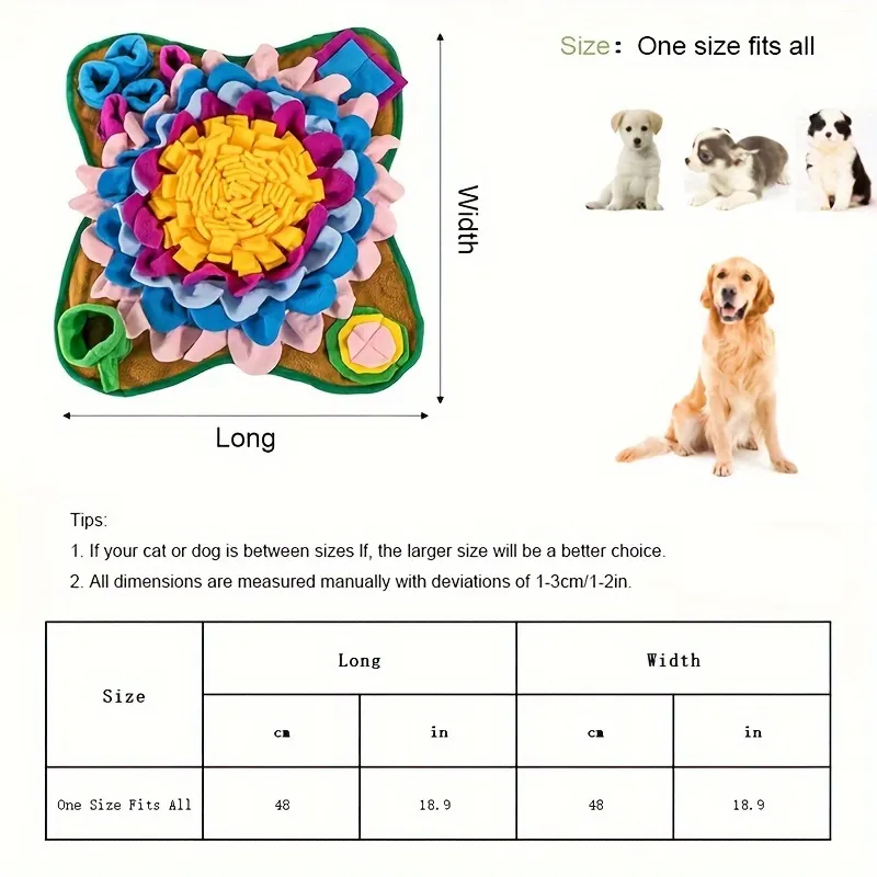 Tegooe Pet Sniffing Training Mat - Slow Feeder Puzzle Mat for Dogs and Cats