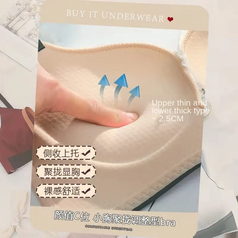 Japanese  Bra Briefs Set Sexy Lace Underwear Fashion Push Up Comfort Brassiere Women Small Bra Without Steel Ring Sexy Lingerie