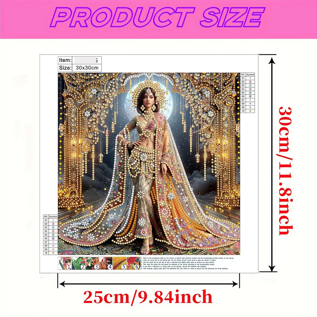 Gorgeous Dress Beauty - Diamond Painting - Partial Special Shaped Drill(Canvas|30*30cm)
