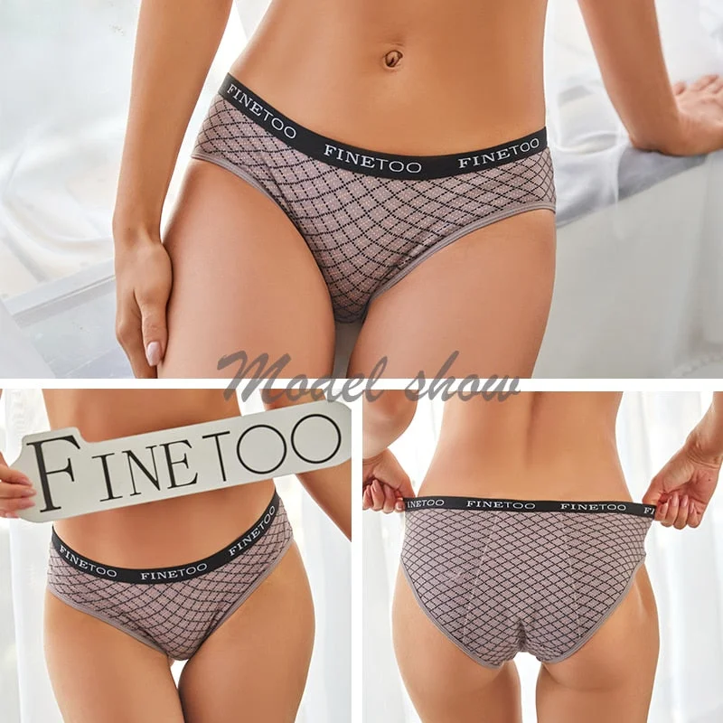 FINETOO Menstrual Panties Women Low-rise Priting Leak Physiological Underwear Ladies Period Proof Briefs Underpants Female Panty