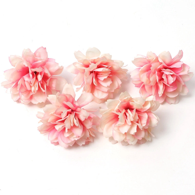 10 Pieces Pink Artificial Flower Wedding Shooting Props Handmade Diy Hair Accessories Decoration Flower Box Material