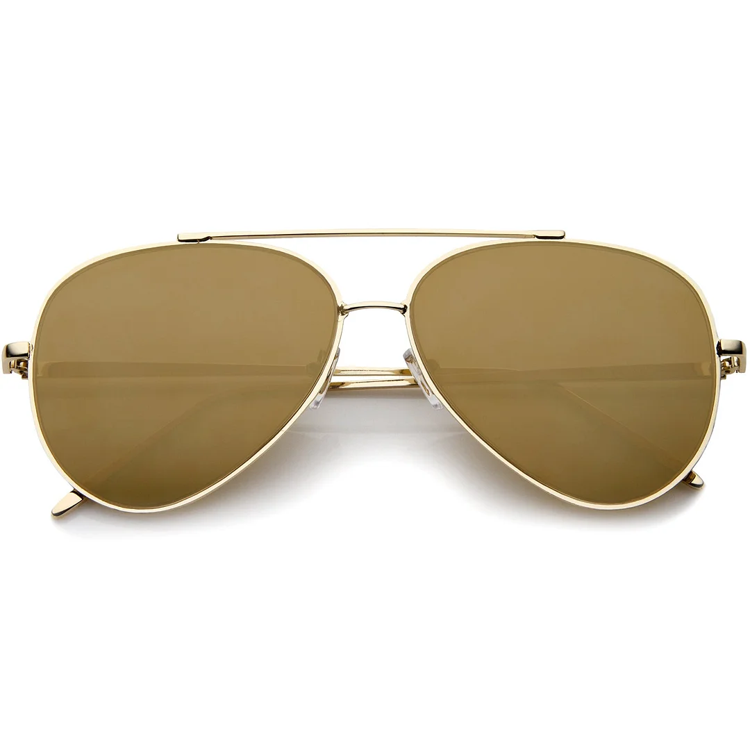 Fashion Teardrop Rimless Mirror Flat Lens Metal Frame Aviator glasses 58mm