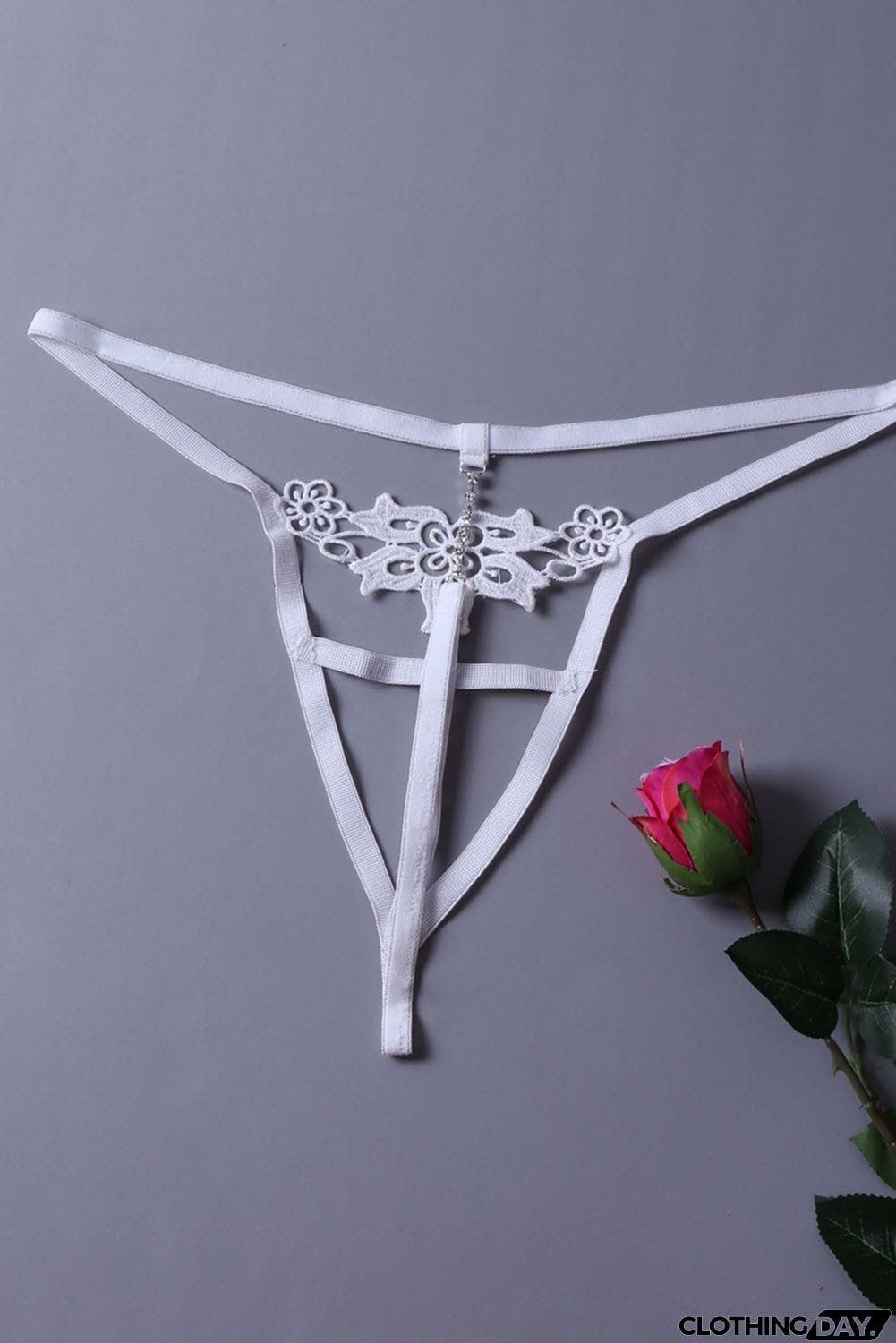 Timeless Elegance Peek-A-Boo Rhinestone G-string