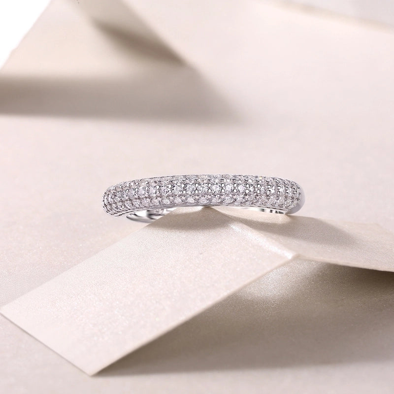 925 Sterling Silver Moissanite Solid Color Rings