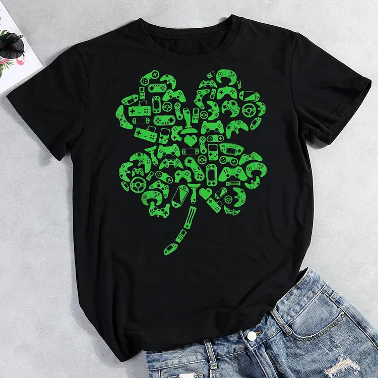 Game Shamrock Round Neck T-shirt