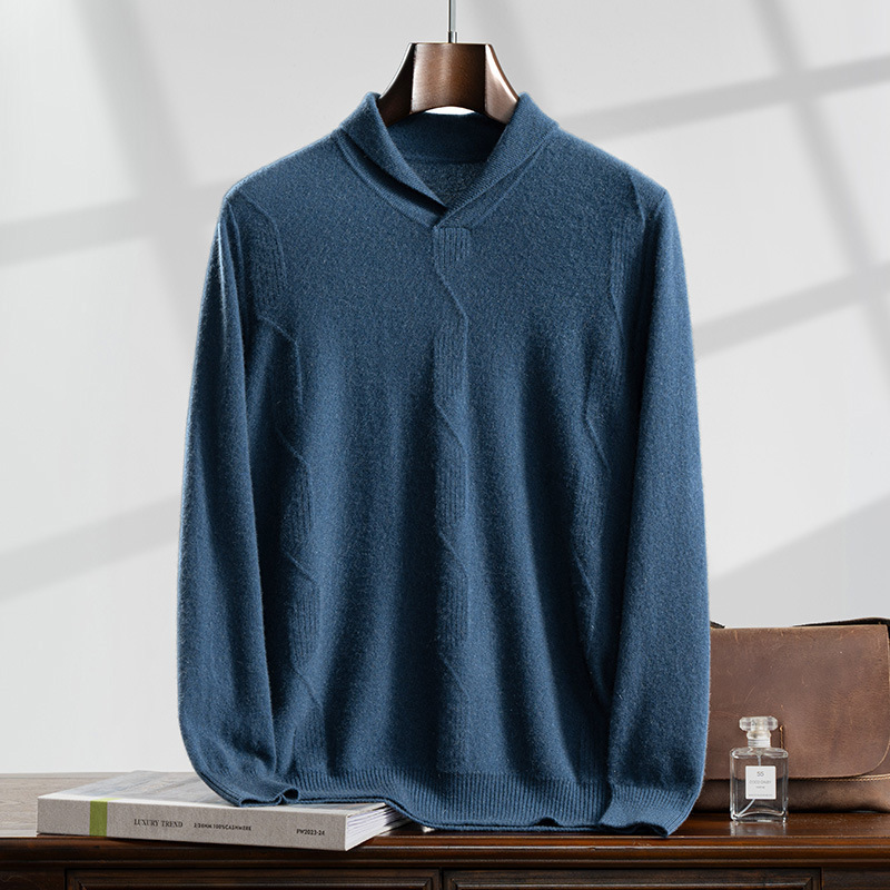 Pull en cachemire col revers Homme- SOIE PLUS