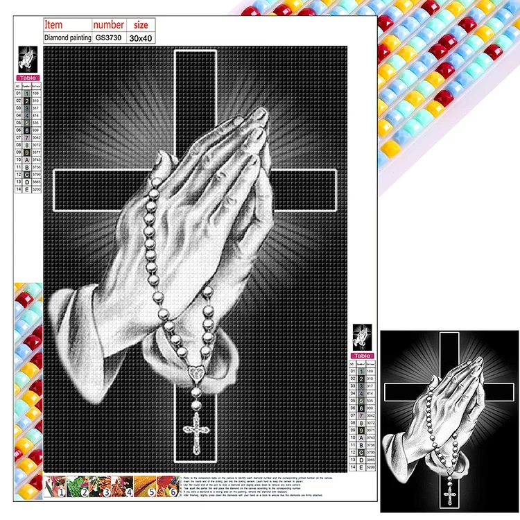 Diamond painting kit - Prayer Embroidery Mosaic Cross Stitch Full Square