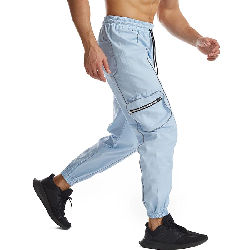 Workwear outdoor sports night running reflective trousers