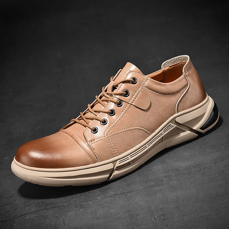 New 2022 Spring Men's Leather Soft Bottom Shoes Leather Men's Shoes Breathable Large Size Men's Casual Shoes