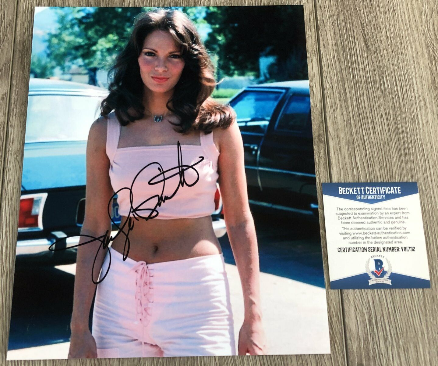 JACLYN SMITH SIGNED AUTOGRAPH CHARLIE'S ANGELS 8x10 Photo Poster painting B w/ BECKETT BAS COA