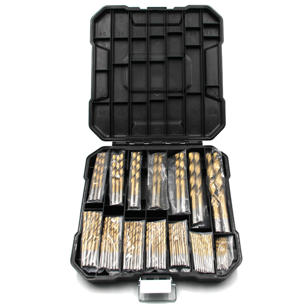 

99pcs Universal Drill Bit Set Coated Twisted High Speed Steel Power Heads, 501 Original