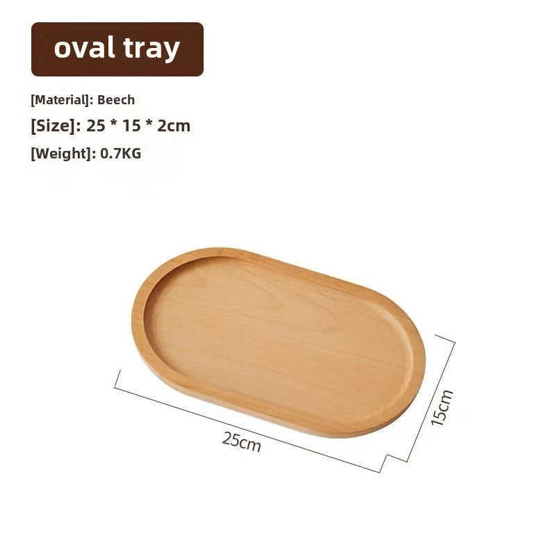 Japanese-style Oval Wooden Tray Solid Wood Rectangular Plate Black Walnut Afternoon Tea Coffee Tray Exquisite Small Tray