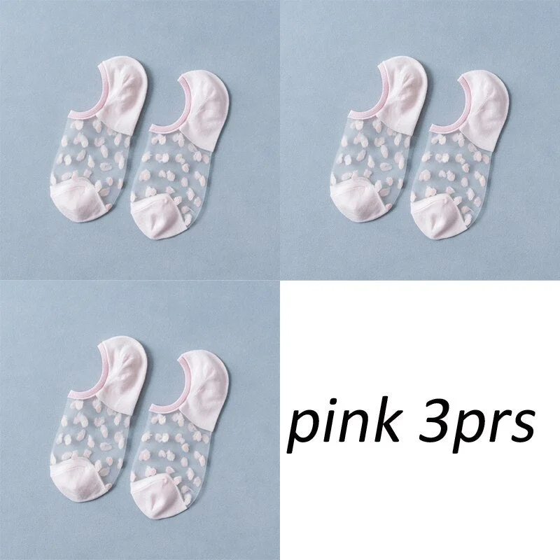 3 Pair/set Lot Fashion Dot socks for Girls Women Indoor Socks Mix Summer Colors Smooth Feeling Floor Socks Color Breathable Sox