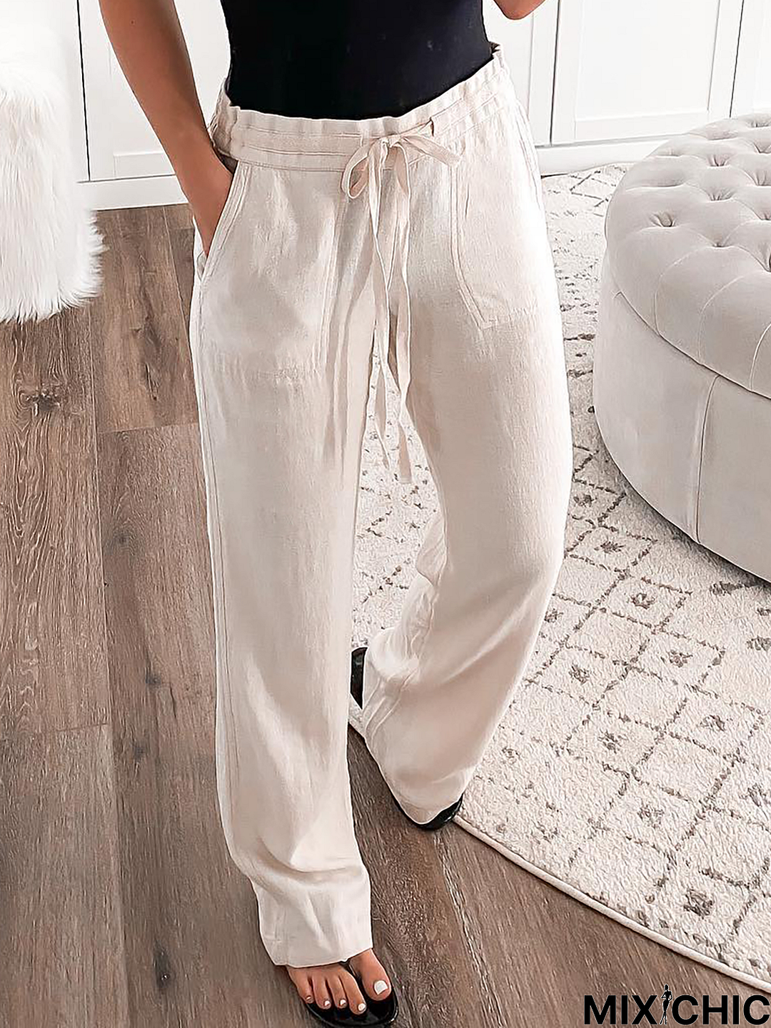 Loose Plain Casual Pants