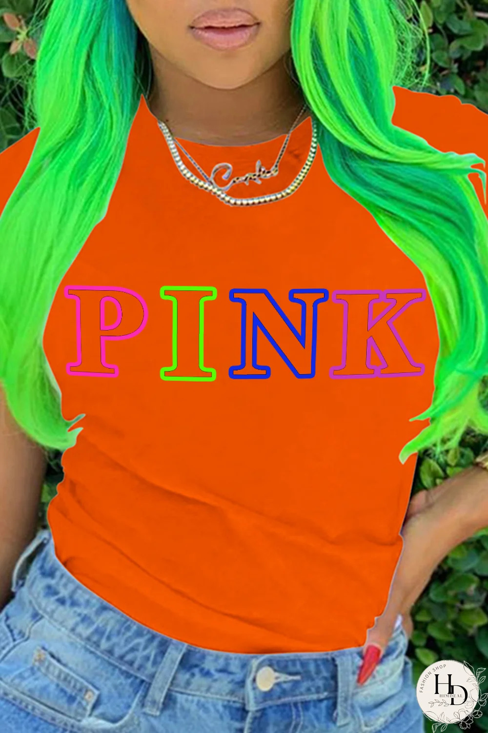 White Street Print Letter O Neck T-Shirts