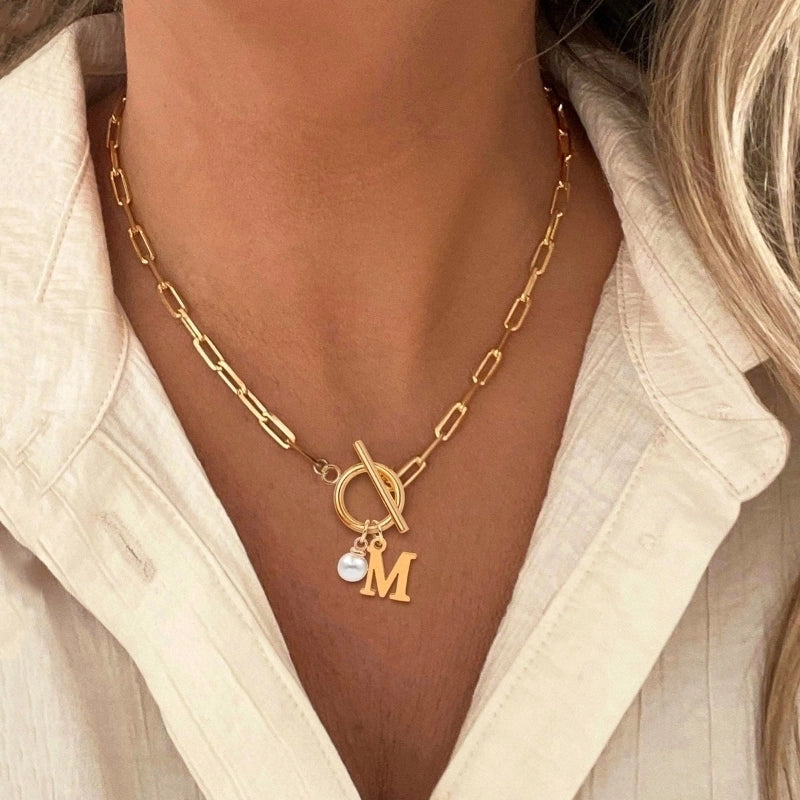 Casual Classic Style Letter 201 Stainless Steel 304 Stainless Steel Artificial Pearl Pendant Necklace