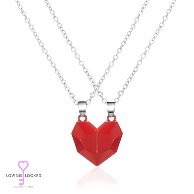 Lovinglocked Couples Magnetic Heart Pendants (2Pcs)