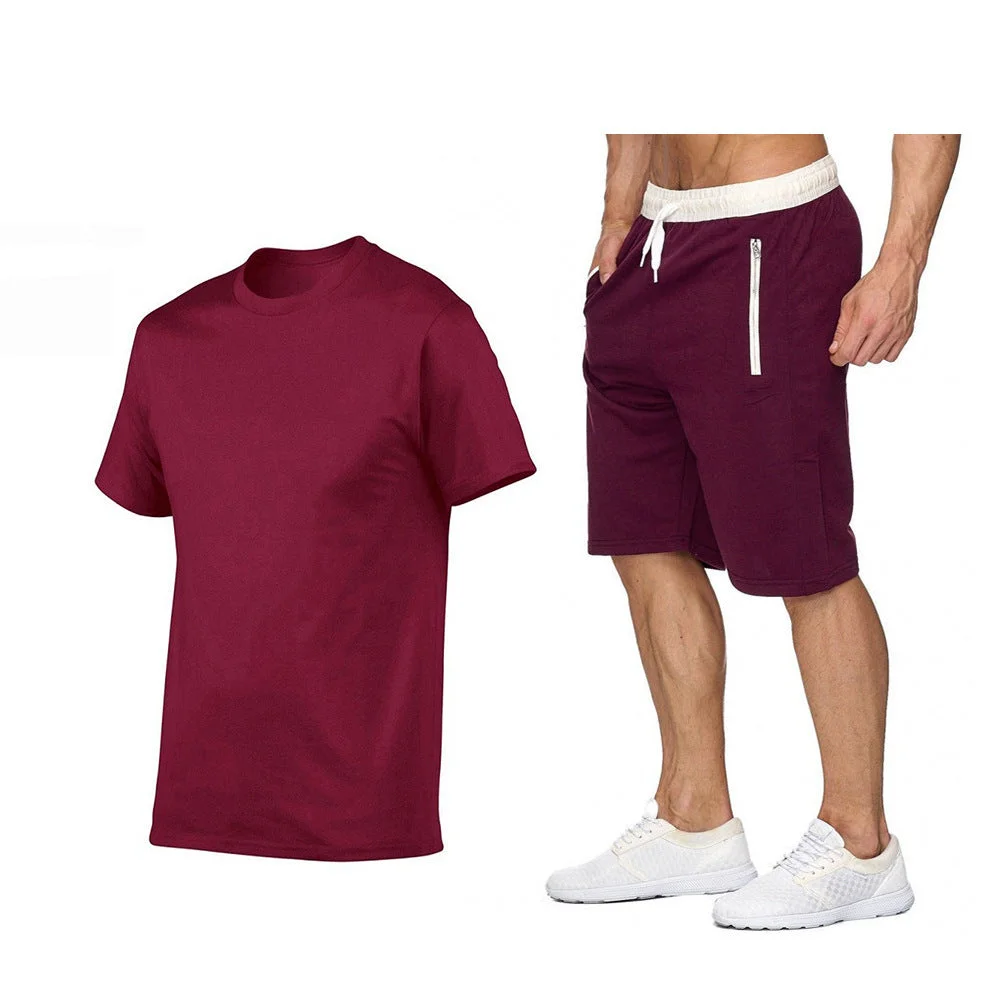Men's Summer Short Sleeve Shorts Sports Suit