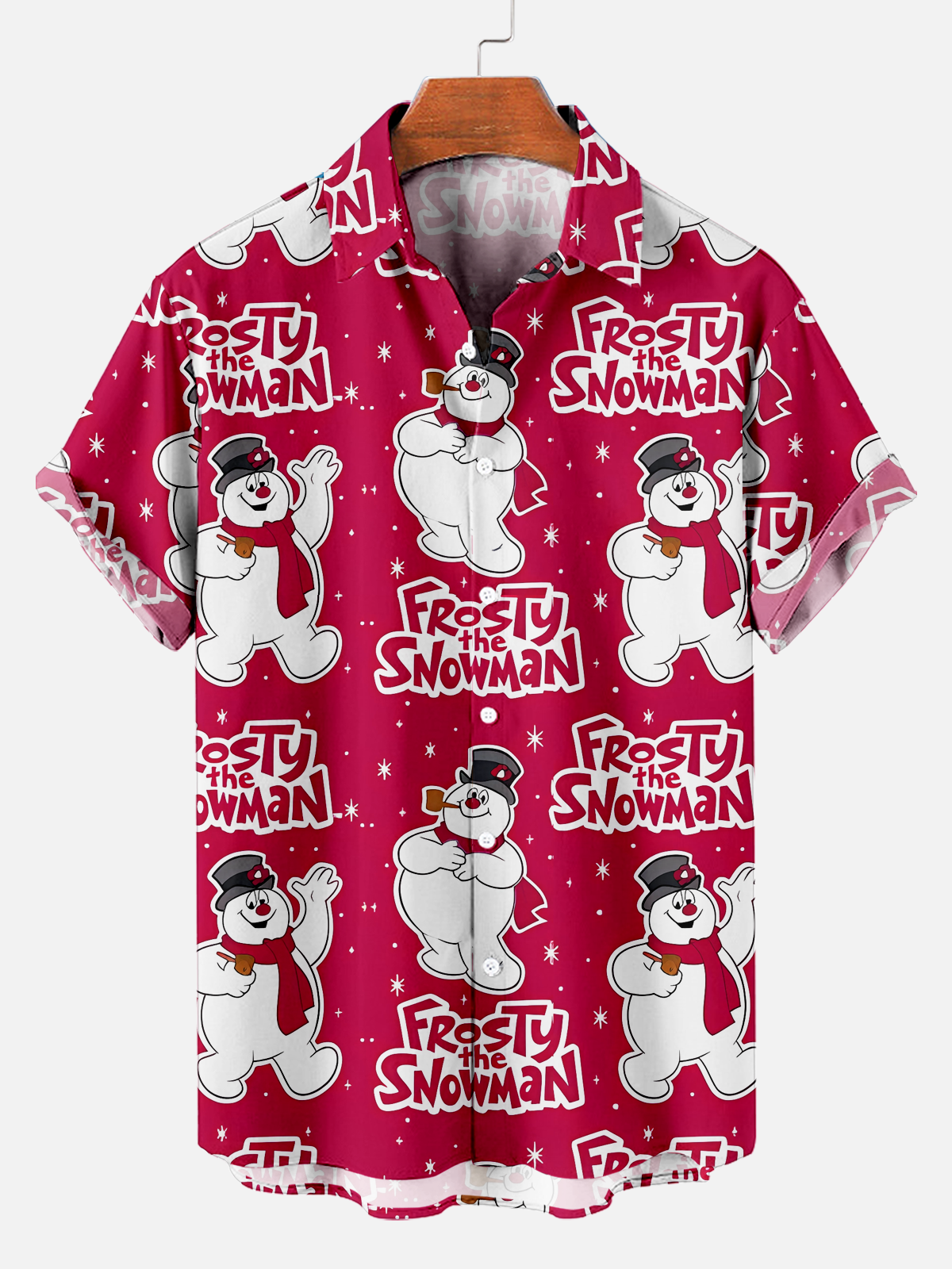 Men's Christmas Snowman Frosty Print Shirt PLUSCLOTHESMAN