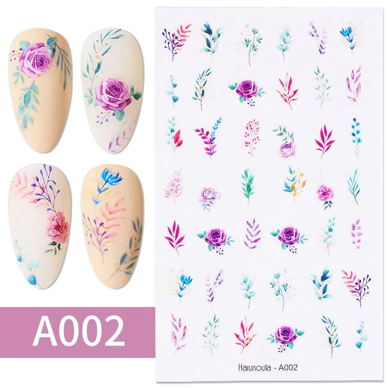 1PC Sexy Lady Shaped 3D Nail Stickers Character Face Image Leaves Flower Decals Slider Black White DIY Nail Art Decorarion