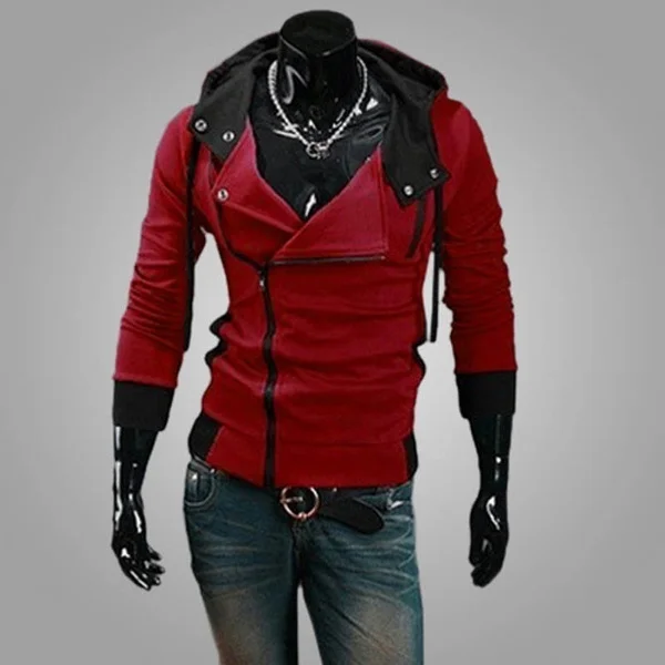 Men Assassins Hooded Sweater Jacket Men Cardigan Slim Sweater Men