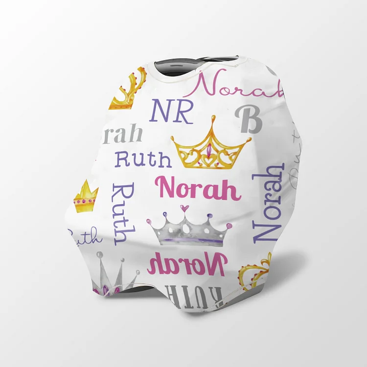 Personalized Crown Baby Car Seat Canopy| Canopyl236