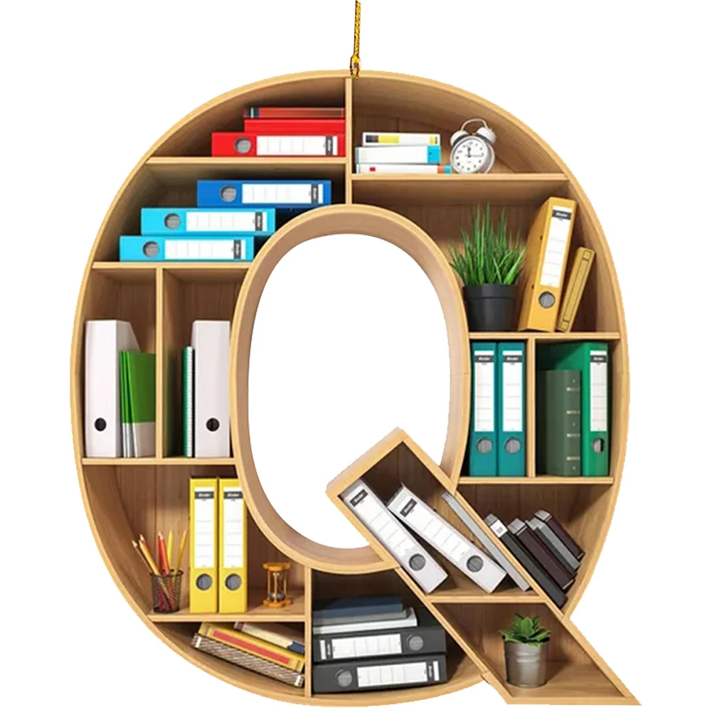 Acrylic Christmas Library Shelf Ornaments Personalized Initial Monogram Ornament