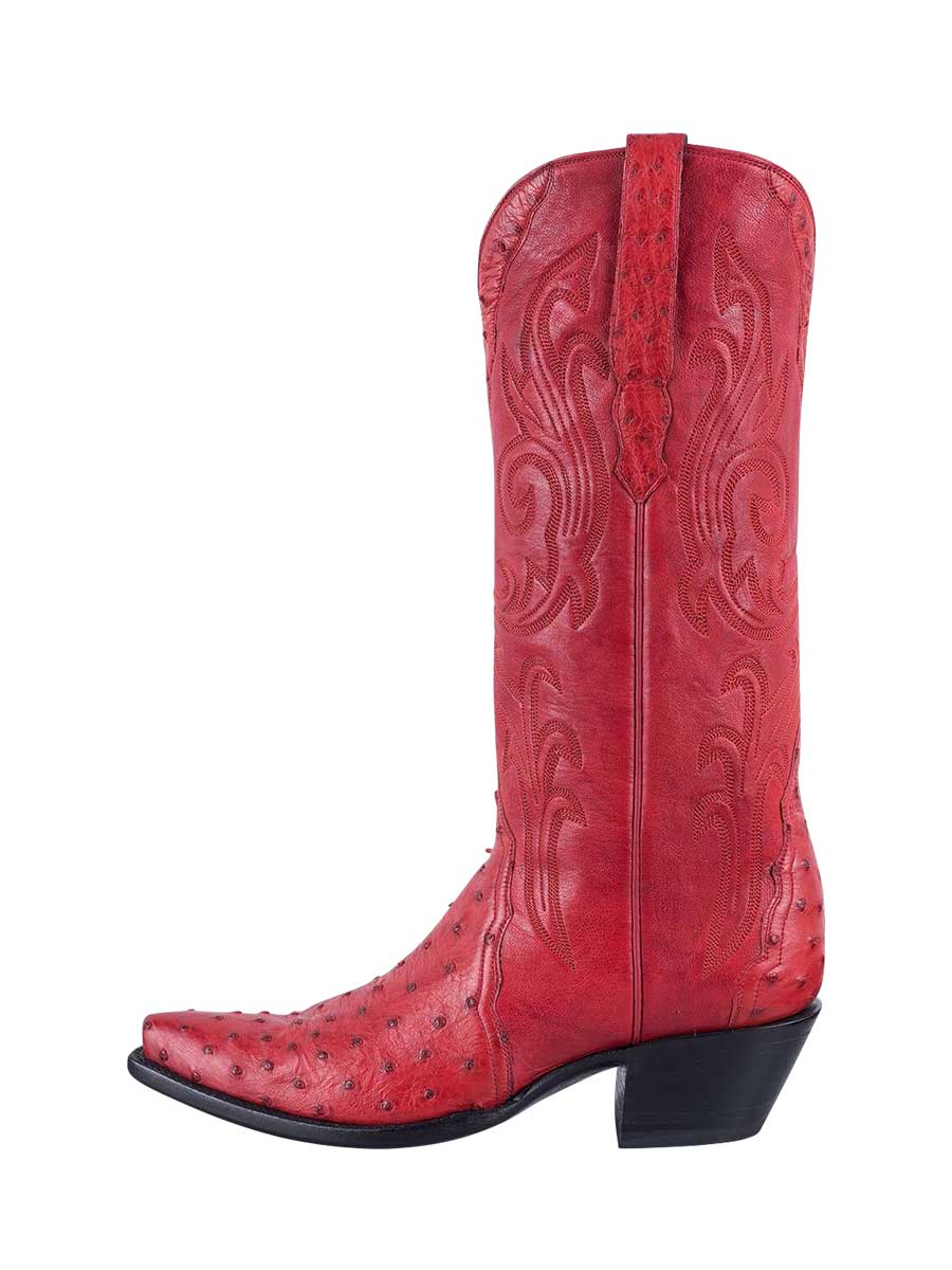 Red Snip Toe Patchwork Embroidered Knee High Cowboy Boots for Women