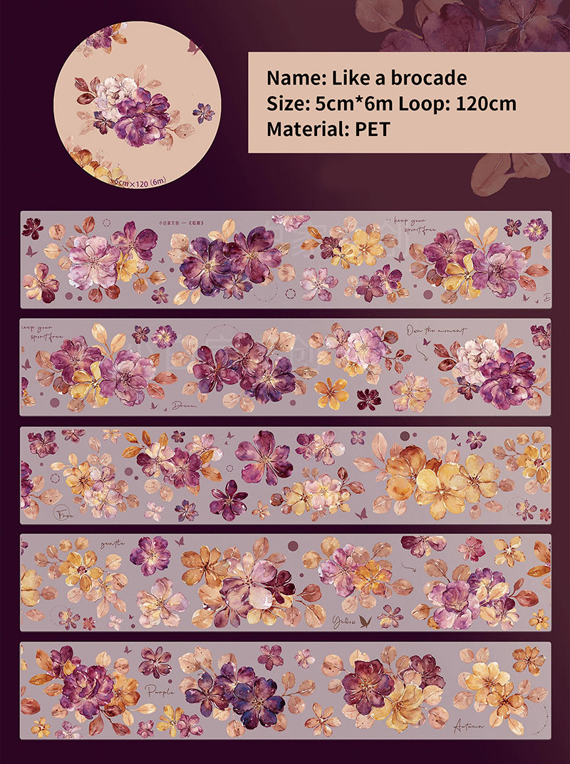PET Tape - 600cm Vintage Flower 
