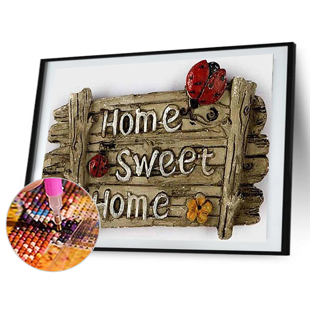 

(Multi Size) Home Sweet Home Round/Square Drill Diamond Painting, Square diamond 30*40cm, 501 Original