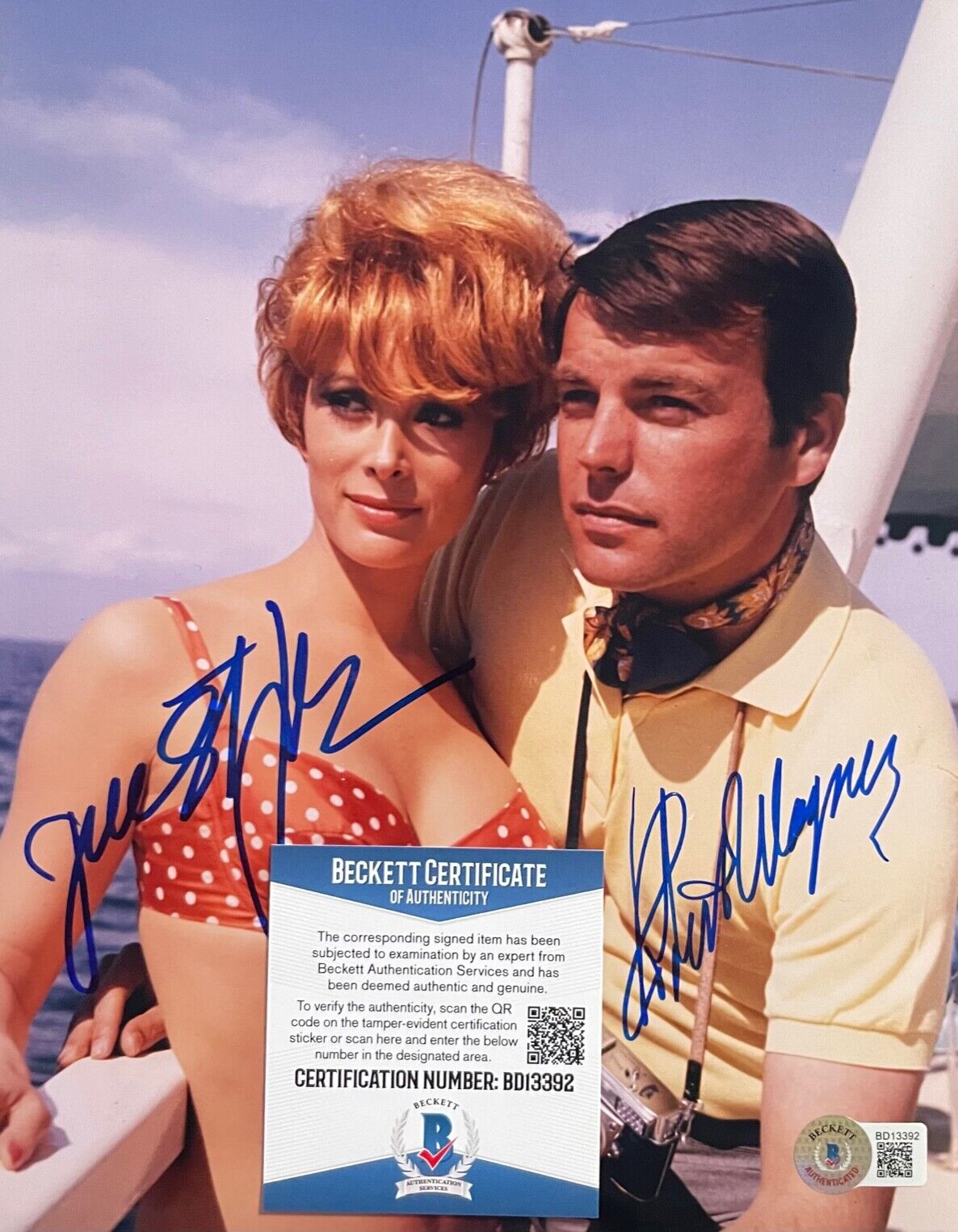 Jill St. John & Robert Wagner Original Autographed 8X10 Photo Poster painting w/Beckett COA