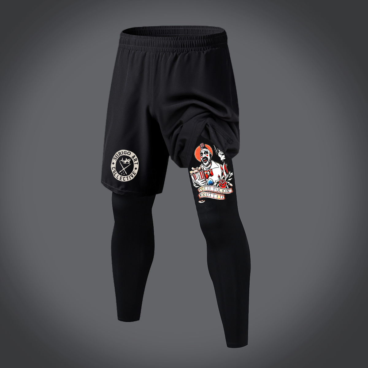 HORRIBLE JOKER Graphic Print 2 in 1 Gym Workout With Leggings